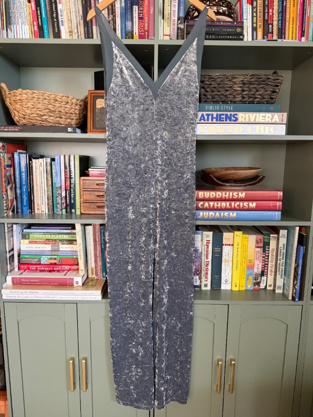 Free People x Lilac Wine Gray Velvet Maxi Dress